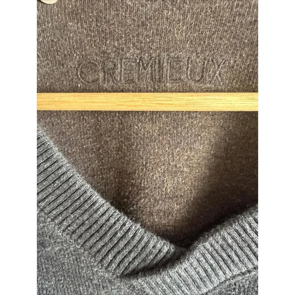 Cremieux V-Neck Knit‎ Mens XL Grey Long Sleeve Dark Academia Preppy Minimalist